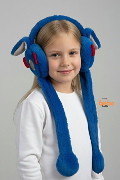 Trend Bebe Butik Oynar Kulaklı Sesli Tavşan Peluş Kulaklık, Hareketli Sevimli Kulak Koruyucu Kışlık Aksesuar