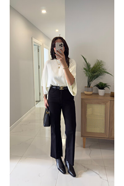 BİRCANÇİL Fiorina Siyah Flare Jean