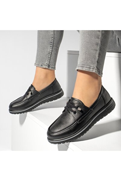 Modlet.ro Γυναικεία μαύρα casual παπούτσια με ελαστικά κορδόνια MOD13161