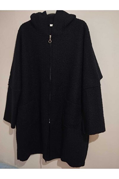 anne moda ankara Superior Quality Super Oversize Size, Hooded , Lightweight, Boucle Coat