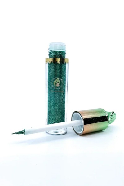 Femmelogy Unicorn Kapaklı Yeşil Simli Eyeliner Zümrüt Glitter Işıltılı Kolay Sürülen Göz Kalemi