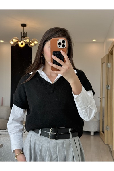 Ayça Yaşar Siyah Süveter