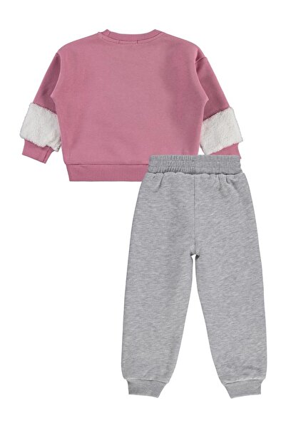 Civil Girls Heart Embroidered 2-5 Years Old Tracksuit Set - Softpink-Grimelanj3-4 Years Old