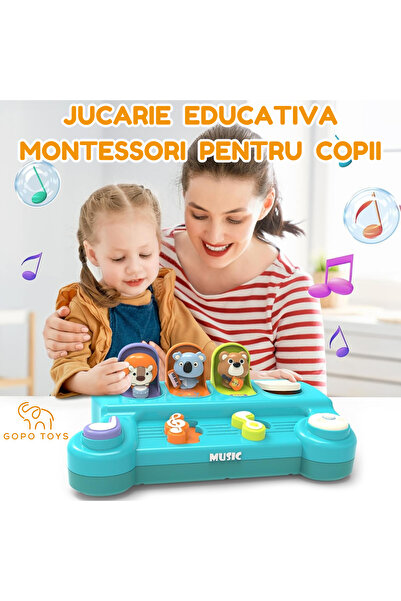 Gopo Toys Jucarie Educativa Muzicala pentru Copii - Activitate Interactiva cu Animalute Pop-Up