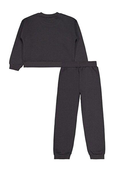 Civil Girls Star Printed 6-9 Years Old Tracksuit Set - Gray 8-9 Years Old