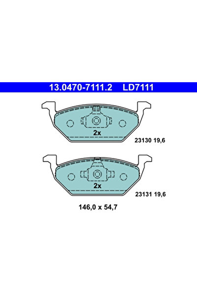 Ate Set Placute Frana Frana Disc Audi A1/A3 Seat Ibiza 4/Toledo 2 1995-2023