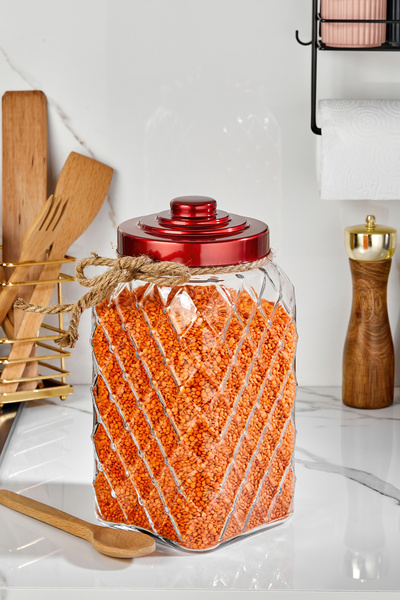 Cooker Nostalji 30 Cm 4.5 Lt Cam Kavanoz Vakum Kapaklı Erzak Bakliyat Detarjan Kavonuzu