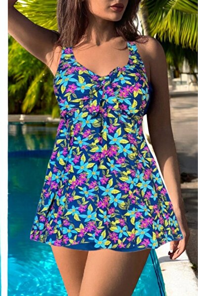 embody Plus size swimsuit, tankini, 2 pieces, skirt and shorts, multicoloured