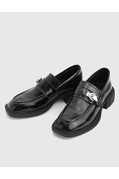 İLVİ Liadan Genuine Patent Leather Black Women's Loafer