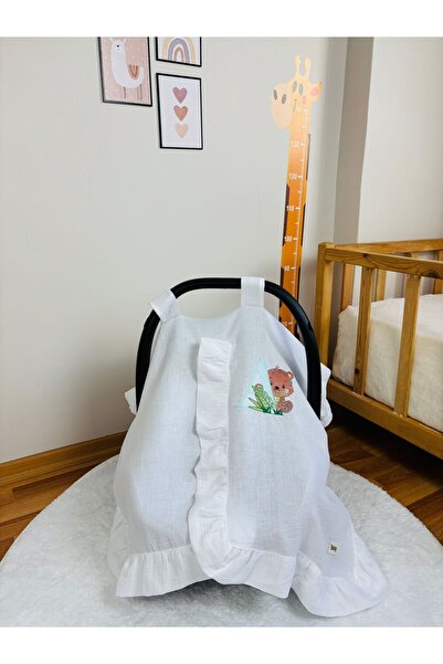 NOİSY TEKSTİL İsme Özel Nakışlı Figür Harfli Müslin Puset Örtüsü | Fırfırlı |...