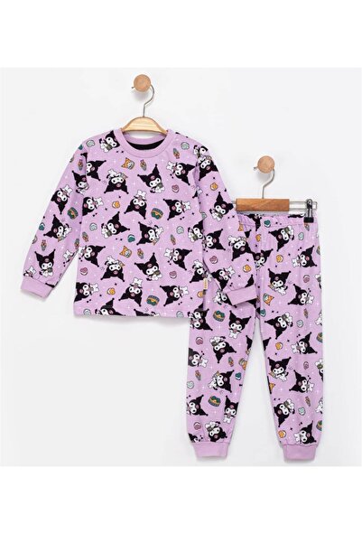 diamondstar Kız Çocuk Kuromi Desenli%100 Pamuklu Pijama Takımı 1/8 Yaş