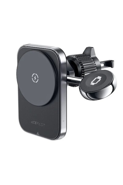 Acefast Suport auto D18 cu încărcător wireless MagSafe/Qi, 15W, negru, cablu USB-A la USB-C