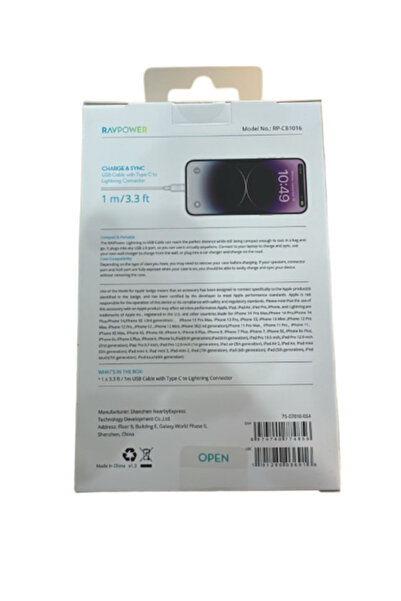 RavPower Type-C to iPhone charger cable from the company