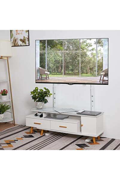 RADIOTRONICS medla TV Floor Mount Stand - White, Fits 32-100 Inch, Max VESA 800x400mm, Holds up to 40kg