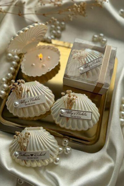 Phobia 10’lu İstiridye Kutu Mum Seti – Nikah, Nişan, Kına, Doğum Günü Hediyeliği