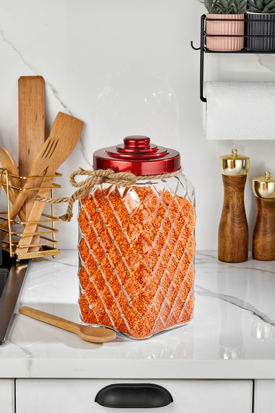 Cooker Nostalji 30 Cm 4.5 Lt Cam Kavanoz Vakum Kapaklı Erzak Bakliyat Detarjan Kavonuzu