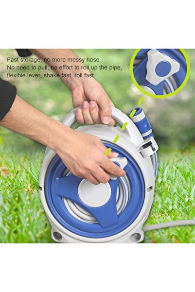 Generic Heavy Duty Retractable Garden Hose Reel 15m Auto Rewind Hose, Sunproof ABS & PVC Design