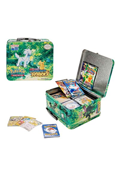 Pokemon Scarlet & Violet Surging Sparks Trading Card Metal Kutu - Yeşil Kutu