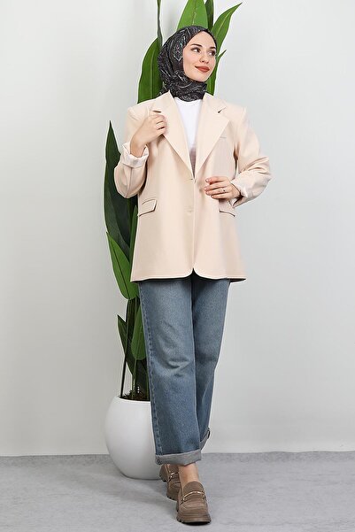 GİYZAMİLA Κρέμα μπουφάν με δύο κουμπιά Dalya