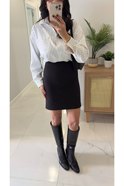 BİRCANÇİL Fusta scurtă neagră Tosla