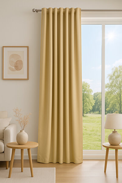 Premier Home Diego Blackout Background Curtain Mustard 140X270
