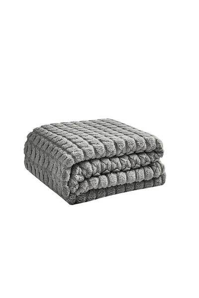 Alhabib bedding Frenzy Double Faux Fur Blanket Grey 220 x 240 cm