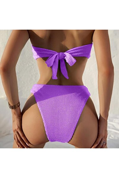 Margoun Womens Swimsuits Two Piece Bikinis Set Woman High Waist Bandeau Swimwear M8812