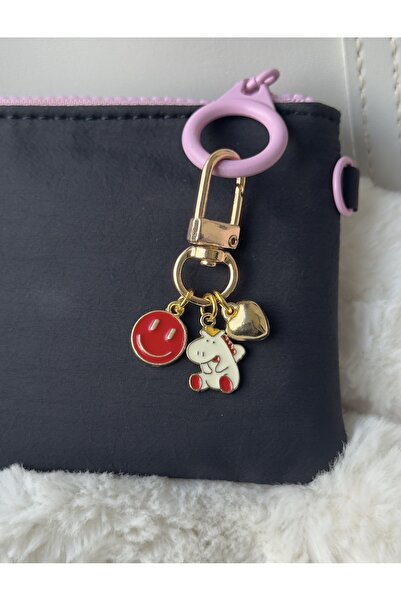 WhimsyWhite ميدالية مفاتيح مينيمال شان، ميدالية مفاتيح ملونة على شكل حقيبة، م...