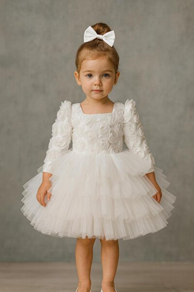 lunavella Girl's Long Sleeve Evening Dress