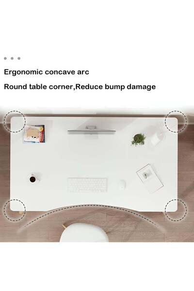 Taimi مكتب ألعاب، مكتب كمبيوتر، مكتب منزلي، كبير جدًا، عصري، مريح، أبيض (100*60*73)