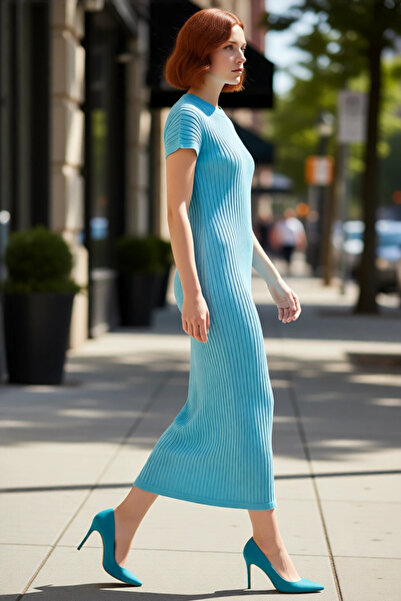 PayBuy Rochie maxi pentru femei, simplă, guler rotund cu mânecă scurtă, mater...