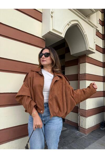 derrymore Suede Oversized Lux Soft Bomber Jacket