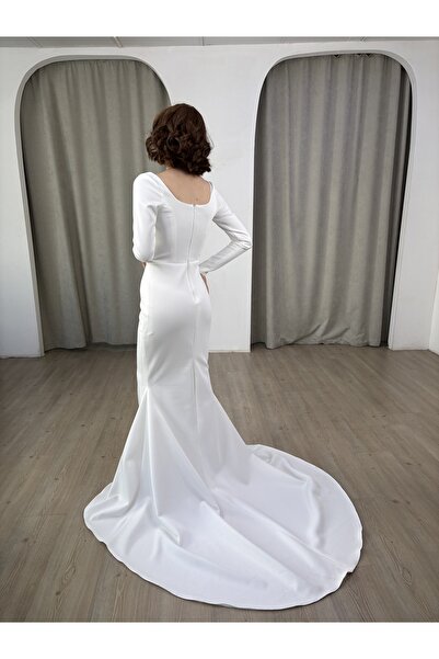 berissima bride Estelle Balık U Yaka Nikah, Nişan Elbisesi