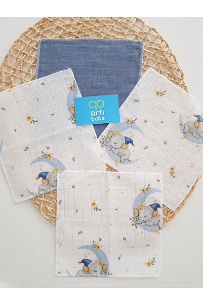 artıbebe Filli 7-Pack Muslin Mouth Cloth 100% Cotton Soft Absorbent |   Newborn Mouth Wipes