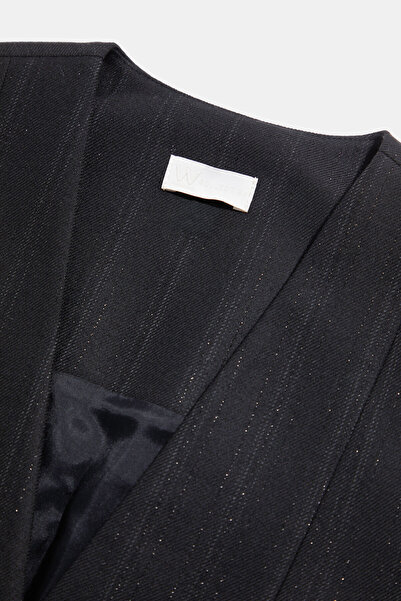 W Collection Black Glitter Striped Vest