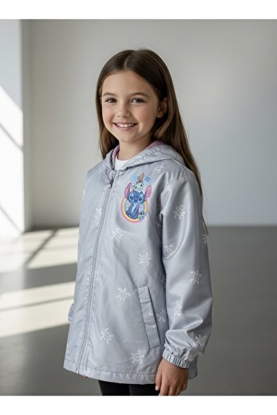 KUMRUNUN DÜNYASI Girls Stitch Transitional Hooded Lined Raincoat Windbreaker Coat Jacket Waterproof