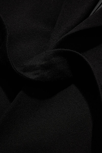 W Collection Black Wool Cashmere Coat