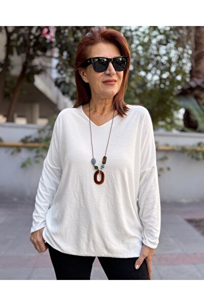 DenizEge Angora Yumoş Colier Pulover Stone