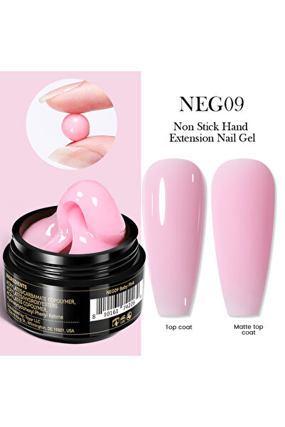 Born Pretty Non Stick Hand Extension Gel/Gül Pembesi Hamur Jel (NEG09)-15ml
