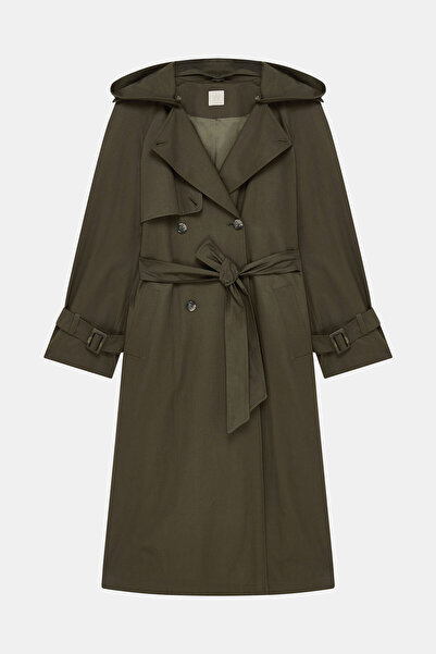 W Collection HAKİ KAPÜŞONLU TRENÇKOT