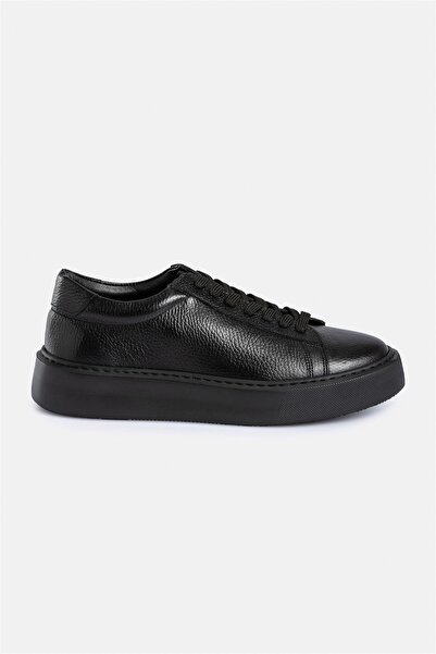 Back And Bond 100% Leather Thermo Sole Black Men's Sneaker Shoes