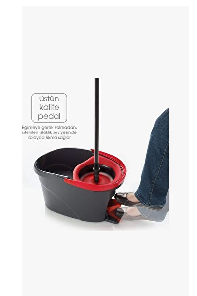 Genel Markalar Ayak Pedallı Mop Seti – 360° Döner Başlıklı, Kolay Sıkma Sistemli