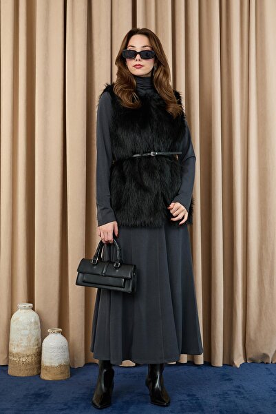 Soul Women's Vest Fur 32408Ylk - Black