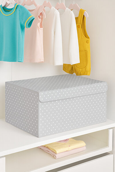 Serstil Large Size Box with Lid – Quilt Blanket Storage Box Organizer 60X40X30