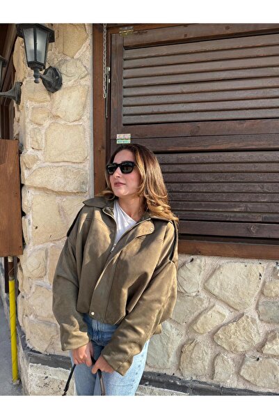 derrymore Suede Oversized Lux Soft Bomber Jacket