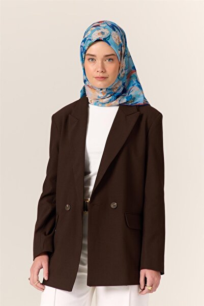 Silk Home Eșarfă subțire din bumbac moale, albastru petrol-turcoaz, cu model,...