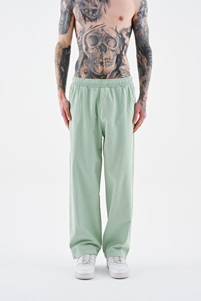 Machinist Ανδρικό παντελόνι Effected Washable Basic Lime Green