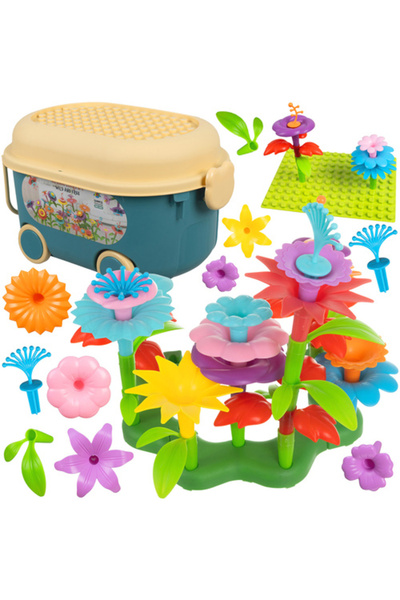 zola 3D garden construction set with 139 pieces, multicolor, storage box, 20 x 33 x 22 cm