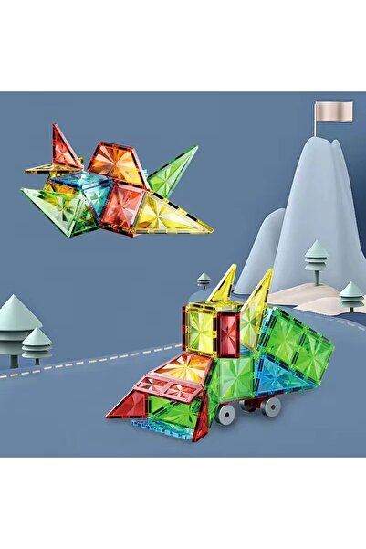 TOYSTURKA Magnetic Tiles Colorful 45 Pieces Magnetic Building Magnetic Blocks