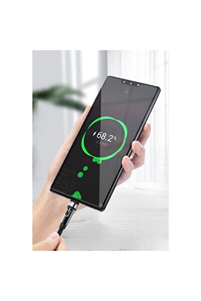 Universal Magnetic 3-in-1 Charging Cable 360° + 180°, 1 m, micro/Type-C/iPhone, 5V 2.1A, Black